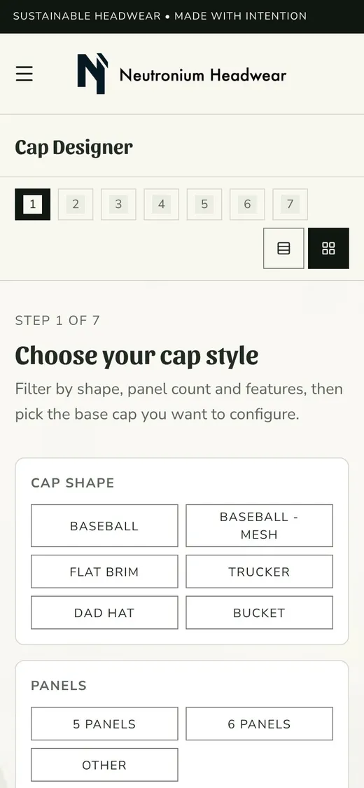 Cap Designer on a phone